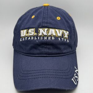 US Navy Hat Cap ML Caps Navy Blue Established 1775 USN Adjustable